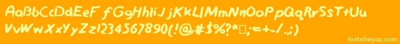 Sketchy Font – Yellow Fonts on Orange Background