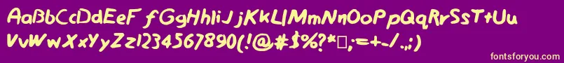 Sketchy Font – Yellow Fonts on Purple Background