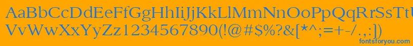 SanfordBook Font – Blue Fonts on Orange Background