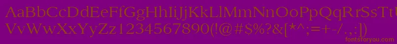 SanfordBook-fontti – ruskeat fontit violetilla taustalla