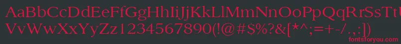 フォントSanfordBook – 黒い背景に赤い文字