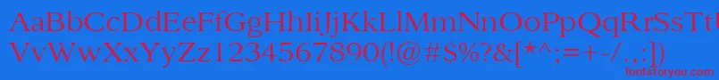 SanfordBook Font – Red Fonts on Blue Background