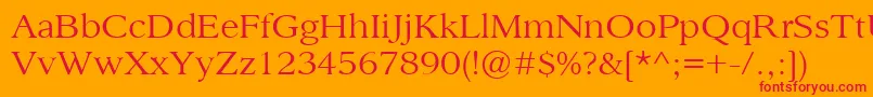 SanfordBook Font – Red Fonts on Orange Background
