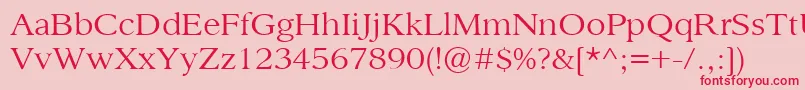 SanfordBook Font – Red Fonts on Pink Background