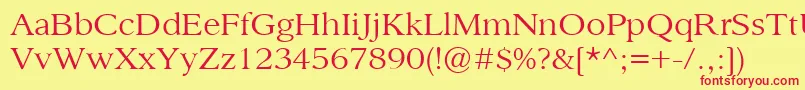 SanfordBook Font – Red Fonts on Yellow Background