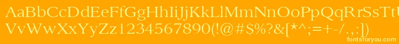 SanfordBook Font – Yellow Fonts on Orange Background