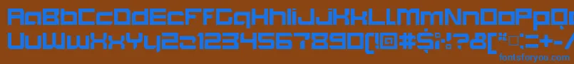 BlockoutClosedbold Font – Blue Fonts on Brown Background