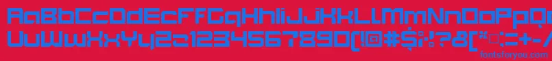 フォントBlockoutClosedbold – 赤い背景に青い文字