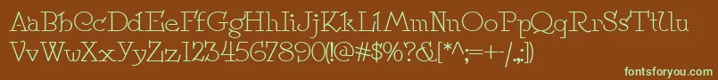 Speedball No 2 Nf Font – Green Fonts on Brown Background