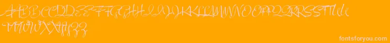 Individualcapitals Font – Pink Fonts on Orange Background