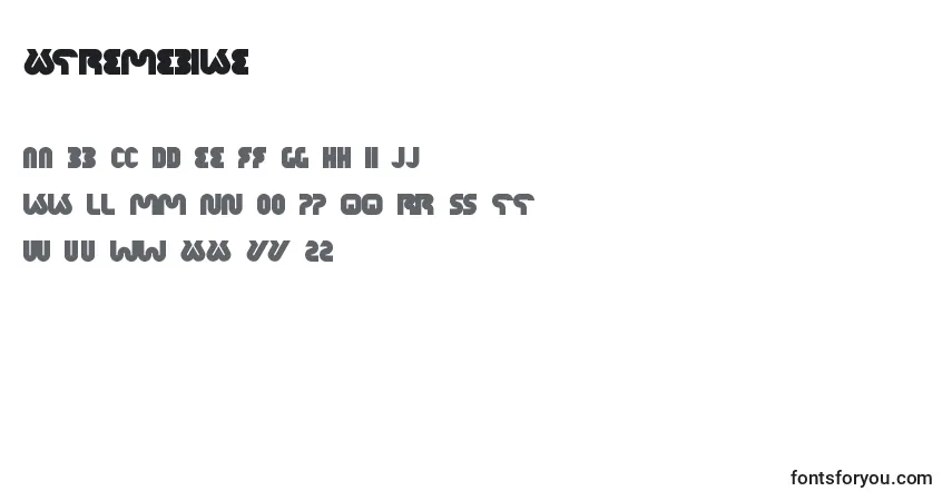 Schriftart XtremeBike – Alphabet, Zahlen, spezielle Symbole