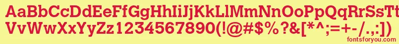 CalvertmtstdBold Font – Red Fonts on Yellow Background