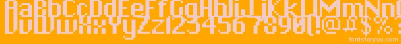 Pixchicago Font – Pink Fonts on Orange Background