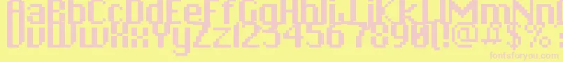 Pixchicago-fontti – vaaleanpunaiset fontit keltaisella taustalla