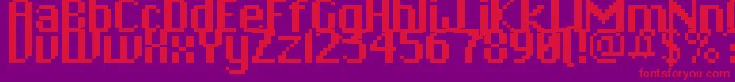 Pixchicago Font – Red Fonts on Purple Background