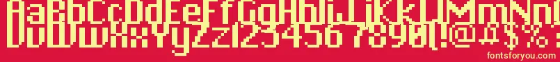 Pixchicago Font – Yellow Fonts on Red Background