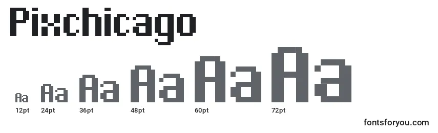 Pixchicago Font Sizes