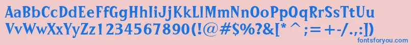 フォントSprocketBt – ピンクの背景に青い文字