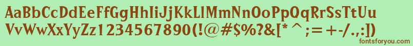 SprocketBt-Schriftart – Braune Schriften auf grünem Hintergrund