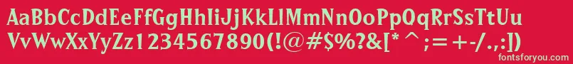 SprocketBt Font – Green Fonts on Red Background