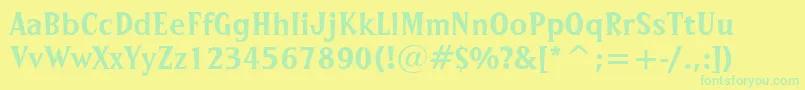 Шрифт SprocketBt – зелёные шрифты на жёлтом фоне