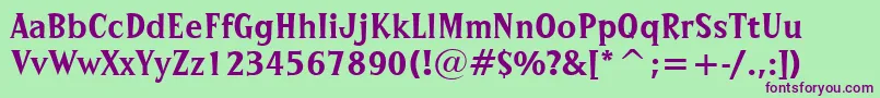 SprocketBt Font – Purple Fonts on Green Background