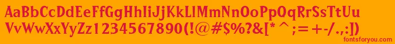 SprocketBt Font – Red Fonts on Orange Background