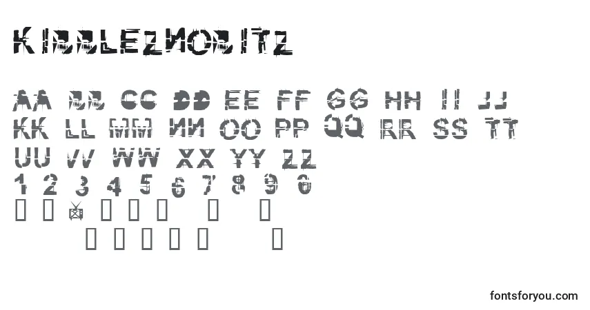 Schriftart KibblezNoBitz – Alphabet, Zahlen, spezielle Symbole