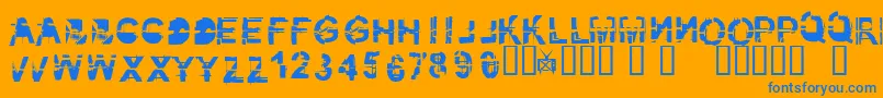 KibblezNoBitz Font – Blue Fonts on Orange Background