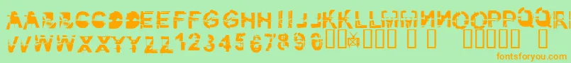 KibblezNoBitz Font – Orange Fonts on Green Background