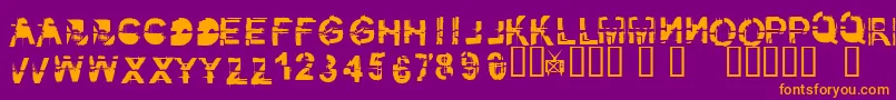 KibblezNoBitz Font – Orange Fonts on Purple Background
