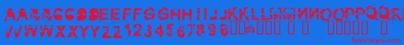 KibblezNoBitz Font – Red Fonts on Blue Background