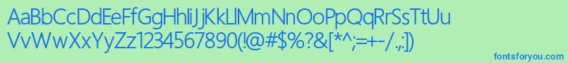Regular Font – Blue Fonts on Green Background