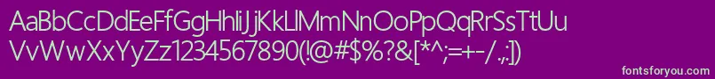 Regular Font – Green Fonts on Purple Background