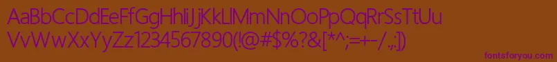 Regular Font – Purple Fonts on Brown Background