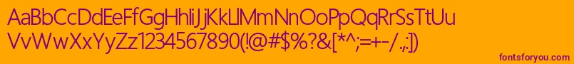 Regular Font – Purple Fonts on Orange Background