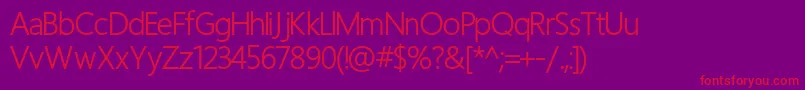 Regular-Schriftart – Rote Schriften auf violettem Hintergrund