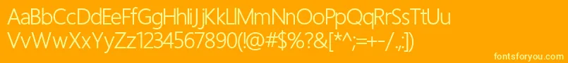 Regular Font – Yellow Fonts on Orange Background