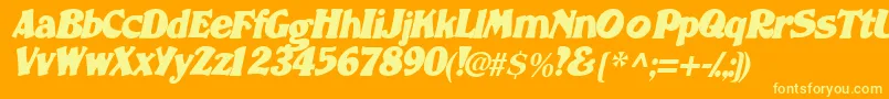 NomadsskBolditalic Font – Yellow Fonts on Orange Background