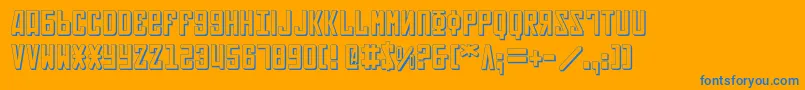 Soviet3D Font – Blue Fonts on Orange Background