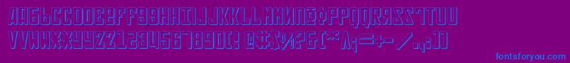 Soviet3D-Schriftart – Blaue Schriften auf violettem Hintergrund