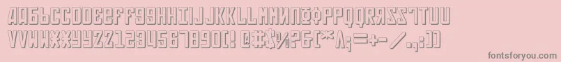 Soviet3D-fontti – harmaat kirjasimet vaaleanpunaisella taustalla