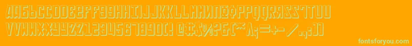 Soviet3D Font – Green Fonts on Orange Background
