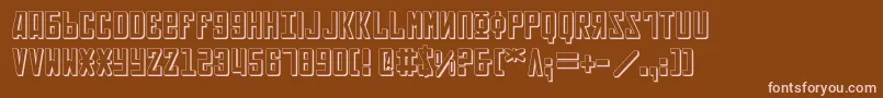 Soviet3D-fontti – vaaleanpunaiset fontit ruskealla taustalla