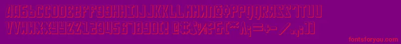 Soviet3D-Schriftart – Rote Schriften auf violettem Hintergrund