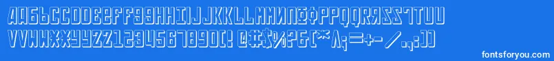 Soviet3D-Schriftart – Weiße Schriften auf blauem Hintergrund