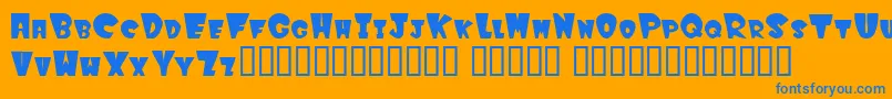 Winkf Font – Blue Fonts on Orange Background