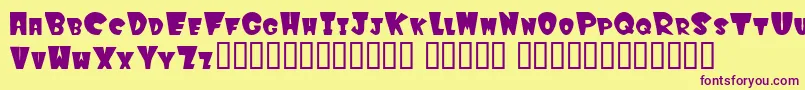 Police Winkf – polices violettes sur fond jaune