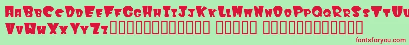 フォントWinkf – 赤い文字の緑の背景