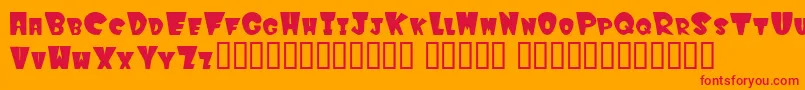 フォントWinkf – オレンジの背景に赤い文字